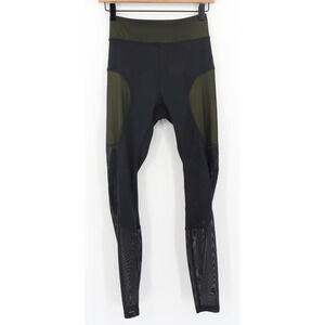 Lululemon Mesh Panelled High Rise SLNSH Collection Black /Yellow Serpentine Sz 4